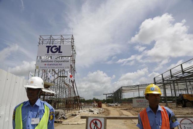 Thilawa SEZ has been under construction since 2013 in cooperation with Japan. Thilawa Special Economic Zone will be implemented on the 2,400 hectares of land. (Photo: U Aung/Xinhua)
